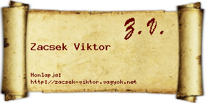 Zacsek Viktor névjegykártya